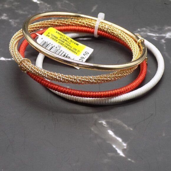 Inc International Concepts Bangle Bracelet Gold 4-Pc Set Charm & Cord Wrapped - Picture 1 of 10